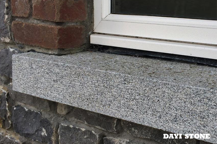 Window-sill Light Grey Stone Granite G603-10 Top and front edge Bushhammered others sawn Lx25x10cm